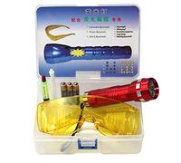 Reuvv 1 Set Car Leak Detector Air Conditioning A/C System Leak Test Kit LED Flashlight Uv Flashlight Protective Glasses UV Dye Tool Set, Automotive Air Conditioning Repair Tool