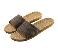 Reuvv Men's Bamboo Slipper Bamboo Slippers EVA Linen Slipper Sandal Men and Women House Slipper