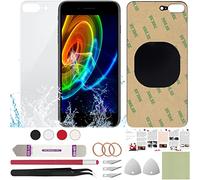 ReuWeu Back Cover Glass Replacement Compatible with iPhone 8 Plus 5.5" + Professional Tools (Silver)