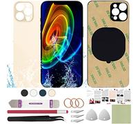 ReuWeu Back Rear Cover Glass Replacement Compatible with iPhone 12 Pro 6.1"(Gold)