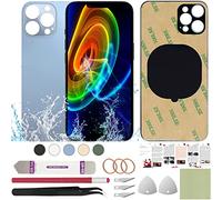 ReuWeu Rear Back Glass Cover Replacement Compatible with iPhone 13 Pro Max 6.7" + Professional Tools (Sierra Blue)