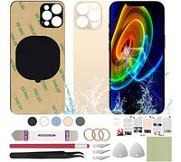 ReuWeu Rear Back Screen Cover Glass Replacement Compatible with iPhone 13 Pro 6.1" + Professional Tools (Gold)