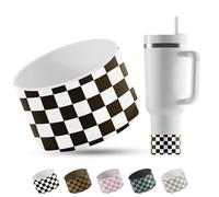 REUZBL Checker Silicone Bottle Boot Sleeve for Stanley Tumblers 20-40oz, Hydro Flask Tumblers, Simple Modern Tumblers, Iron Flask Tumbler, Similar Tumblers, Tumbler Water Bottle Accessory