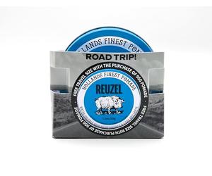 Reuzel 2025 Road Trip, Blue Strong Hold Pomade, Water Soluble for a High Shine Look with a Vanilla Scent, 95g + Free Travel Size 35g