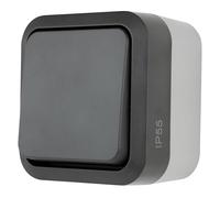 REV 0004310400 AquaStorm Push Button Light Switch Wet Room IP55 Single Pole Flush-Mounted Anthracite