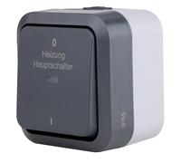 REV 0004720400 AquaStorm Heating Main Switch for Wet Rooms IP55, Two-Pole, Surface-Mounted, Anthracite