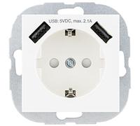 REV 0239130106 Matrix 2-Way USB Combi 2.1 Amp White Matt Sockets