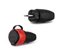 REV 0502002555 Earthing Contact Plug and Coupling Set Rubber IP44, Lockable, Black