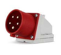 REV 0510622555 CEE Plug Wall Mounting, 400 V, 32 A, 5-Pin, 3P + N + PE, IP44, Red