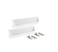 Rev-A-Shelf 14" Tip-Out Plastic Sink Trays for Kitchen and Bathroom Base Cabinet, Pull Out Vanity Shelf Home Organizer, White, 6572-14-11-52