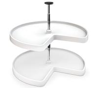 Rev-A-Shelf 28 in White Polymer Kidney Lazy Susans 2-Shelf, Standard