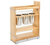 Rev-A-Shelf Wood Base Cabinet Utility Pull Out Organizer w/Soft Close, Natural Maple, 8.75 in