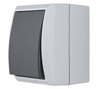 REV AquaForm 0510295777 Crossover Switch for Wet Rooms IP44 Single-Pole Surface-Mounted Grey