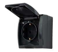 REV AquaForm, Socket - Wet Room, IP44 Single Pole, Surface-Mounted, Anthracite
