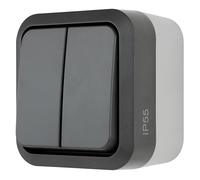 REV - AquaStorm, series switch, light switch, wet room IP55, single-pole, surface-mounted, 230 V, 10 A, anthracite