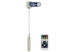 REV Battery Pendant Light, 130 lm, Dimmable, 3 Colours, Timer 1-4H, Height Adjustable by Pulling (37-163 cm) Pendant Light with Remote Control, Ideal as a Bedside Lamp without Electricity, Sand Colour