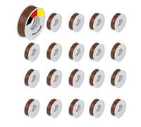 REV Insulation Tape Economy Set - 20 x Sealing Tape Self-Adhesive 10 m x 15 mm, Chemical Resistant and Flame Retardant, Brown