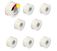 REV Insulation Tape Economy Set - 8 x Sealing Tape Self-Adhesive 10 m x 25 mm, Chemical Resistant and Flame Retardant, White