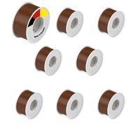 REV Insulation Tape Economy Set - 8 x Sealing Tape Self-Adhesive 10 m x 25 mm, Chemical Resistant & Flame Retardant, Brown