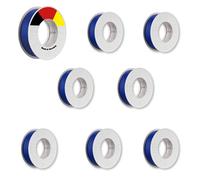 REV Insulation Tape Economy Set - 8 x Sealing Tape Self-Adhesive 25 m x 25 mm, Chemical Resistant & Flame Retardant, Blue