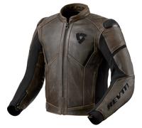 Rev It Parallax Leather Motorcycle Jacket Motorbike Thermal CE Armour Vintage