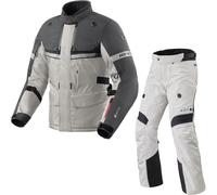 Rev It Poseidon 3 Gore-Tex Motorcycle Jacket & Trousers Silver Anthracite-Silver Black Kit