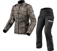 Rev It Sand 4 H2O Ladies Motorcycle Jacket & Trousers Camo Brown Black Kit