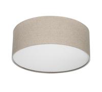 REV LED Ceiling Light, Ceiling Light for Bedroom, Living Room and Kitchen, Round 30 cm with Fabric Shade in Vintage Look, Taupe