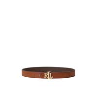 Double-face hammered leather belt with logo - unisex - Ralph Lauren - Belts - Brown - S - Accessories S