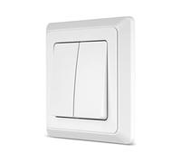 REV PrimaLuxe Flush-Mounted Light Switch, Series Switch, Complete with Frame, White