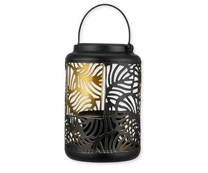 REV Solar Lamp Garden Light 25 cm with Decorative Bowl and Hanger for Hanging - Beautiful Garden Decoration, Metal, IP44, Black