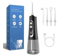 Reva Cordless Water Flosser - 9 Modes Smart Oral Irrigator with HD Display, USB Rechargeable, 300ml Tank, 360° Rotating Nozzle, IPX7 Waterproof, Portable Dental Cleaner for Home & Travel (Black)