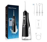 Reva Rechargeable Cordless Water Flosser for Teeth, Gums & Braces - Electric Oral Irrigator with 4 Modes, 310ml Tank, 4 Jet Tips, Smart Memory, 360° Nozzle, IPX7 Waterproof & Low Noise (Black)