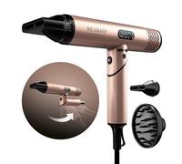 REVAMP Dynamic Radiance X Shine Ionic Portable Hair Dryer, Brushless Motor for Quiet, Powerful, Fast Drying - Lightweight, Easy Travel, Cold Setting - 3 Magnetic Attachments for Professional Styling