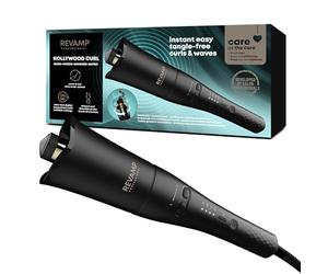 REVAMP Hollywood Curl Auto-Rotate Ceramic Hair Curler - Ceramic, Ionic Barrel, Tangle Free Waver, Curling Iron Tong for Tight Curls, Beach Waves - Rotating Styler, Wavy Hair Curler