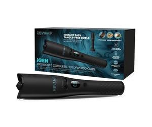REVAMP Hollywood Curl Cordless Auto-Rotate Curler, Automatic Rotating Styler - Ceramic, Ionic Barrel, Waver for Tight Curls, Beach Waves - Rotating Hair Styler, Wavy Hair Curler Tong