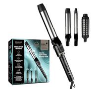 REVAMP Multi Style Revolve 3-in-1 Rotating Hair Curler - Hair Curler Automatic Rotating with 38mm Round Curling Brush Heated, 32mm & 19mm Tongs - Multi Styler for Volume, Soft Waves & Bouncy Curls