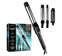 REVAMP Multi Style Revolve 3-in-1 Rotating Hair Curler - Hair Curler Automatic Rotating with 38mm Round Curling Brush Heated, 32mm & 19mm Tongs - Multi Styler for Volume, Soft Waves & Bouncy Curls