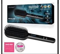 REVAMP Progloss Deepform Hair Straightener Brush, Ceramic Heated Brush Styler with Smoothing Salon Professional Shine Oils - Hot Styling Brushes with Powerful Ion Jet for Fast Hair Straightening