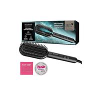REVAMP Progloss Deepform Hair Straightener Brush - Ceramic, Ionic | Heated Brush Styler, Salon Professional Shine Oils, Ion Jet, Fast Hair Straightening, Smoothing