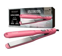 REVAMP Progloss Ultra X Shine Hair Straighteners, Wide Plates, Pink