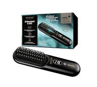 REVAMP Straight & Go Compact Cordless Straightening Brush - Portable Hair Straightener Brush, Ionic Technology, Ceramic Teeth, USB-C Charge, 60 Mins Use, Touch Up Travel Hair Styling, Smoothing Frizz