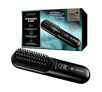 REVAMP Straight & Go Compact Cordless Straightening Brush - Portable Hair Straightener Brush, Ionic Technology, Ceramic Teeth, USB-C Charge, 60 Mins Use, Touch Up Travel Hair Styling, Smoothing Frizz
