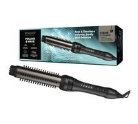 REVAMP Volume and Wave Ceramic Hot Brush Styler - 32 mm Round Barrel Hair Brush, Ionic, Progloss Oils, Long Lasting Bounce - Fast Heat, Retractable Cool Bristles, Snag Free Styling