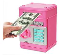 Revanom Electronic Piggy Bank, Mini ATM Password Money Bank Cash Coins Saving Box for Kids, Cartoon Safe Bank Box Perfect Toy Gifts for Boys Girls (Pink)