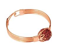 Revanth Export Copper Bracelet with Natural Rudraksha Bead for Men & Women | Adjustable Pure Copper Kada | Spiritual Healing Jewelry | Ayurvedic Health Benefits Wrist Bangle