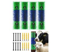 REVAXUP Livestock Scratching Brush, Itch Relief Goat Scratching Post & Goat Scratcher,Self-Grooming Horse scratcher with 16 Screws,Cattle Brush for Horse Goat Sheep Pig donkey Dog (4, green)
