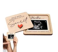 Reveal - 7 x 5 cm Pregnancy Announcement | Sonogram Frame, Sonogram Picture Frame Memory Box, Wooden Ultrasound Keepsake For Grandparents, Reveal Decor For Nursery, Shelf And Living Room