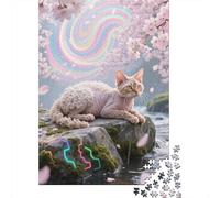 Reveal The Magic of Devon Rex - 1000 Piece Wooden Puzzle for Enthusiasts - Engage in Hours of Fun And Learning for All Ages