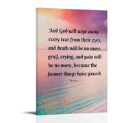 Revelation 21 4 Christian Religious Canvas Wall Art Posters: Aesthetic Prints for Bedroom, Dorm Room Decor 08x12inch(20x30cm)